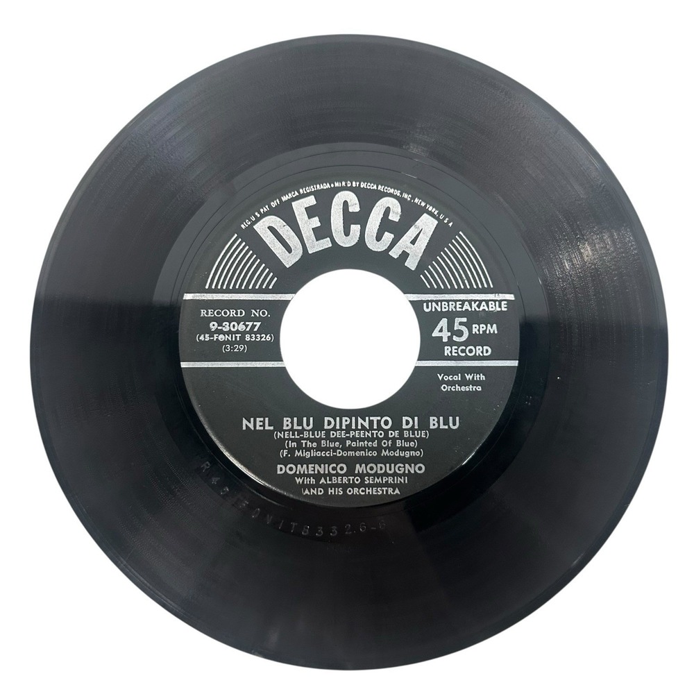 Domenico Modugno Nel Blu Dipinto Di Blu Decca 9-30677 Vinyl 45 RPM 7" Single